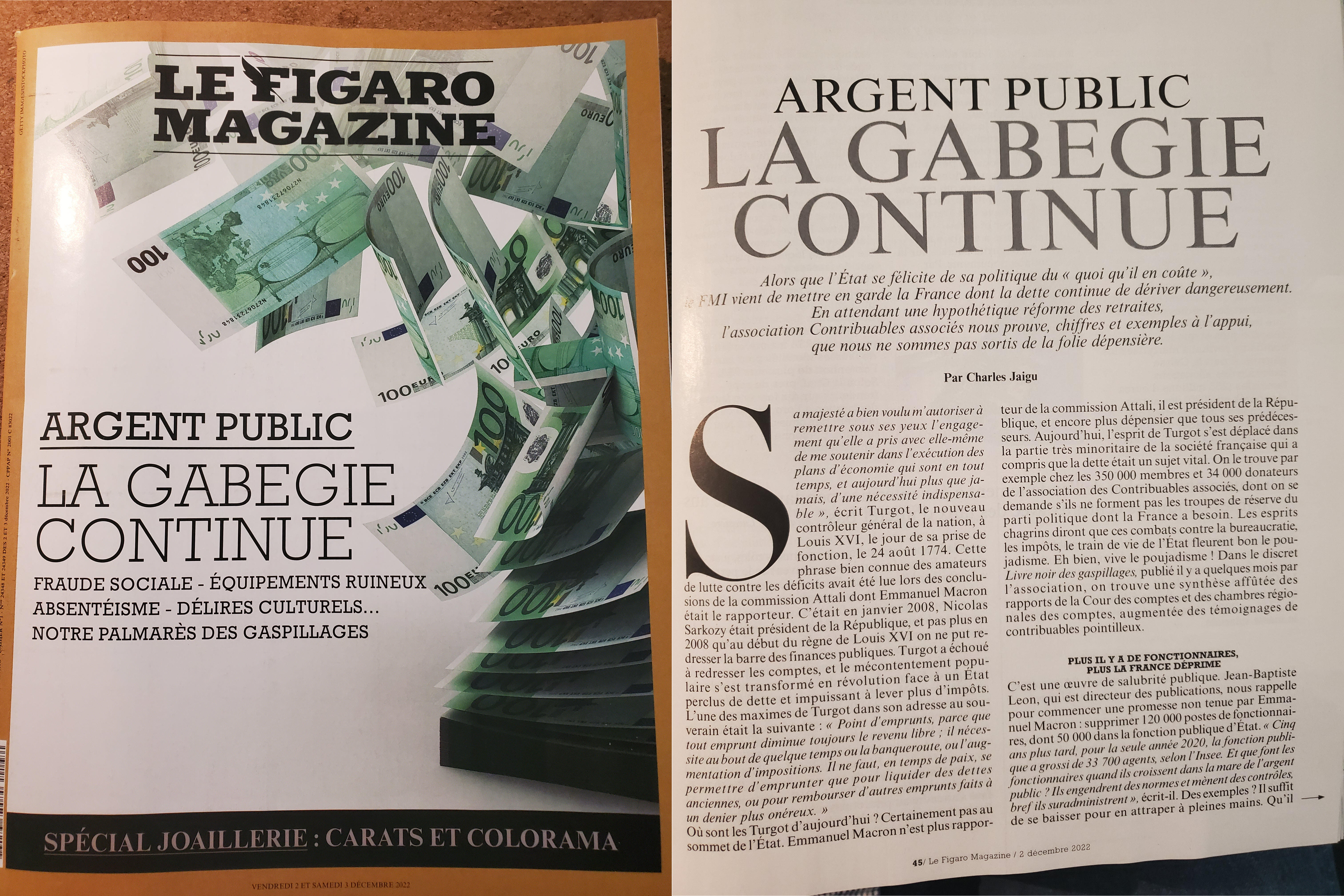Le Figaro Magazine : Contribuables Associés à la UNE